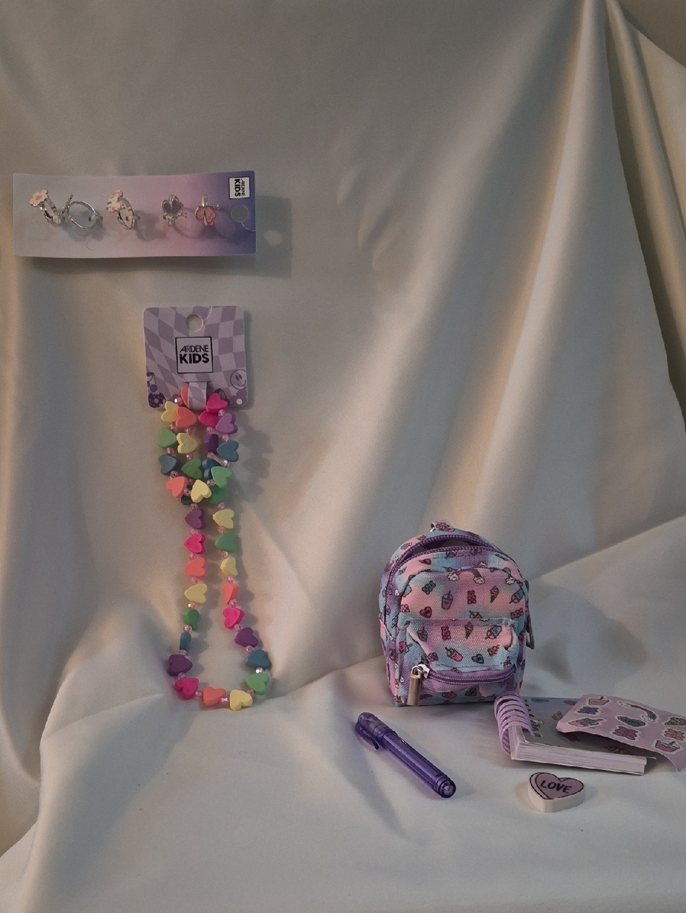 [BUNDLE] Kids Multicolored Rings, Keychain, Bracelets And Necklace 🌈✨️